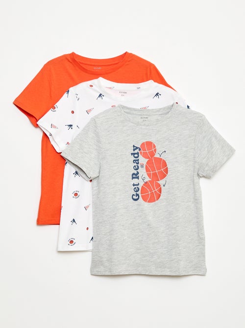 Pack de 3 camisetas estilo "baloncesto" - Kiabi