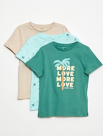 Pack de 3 camisetas estilo 'palmera'