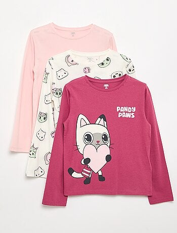 Pack de 3 camisetas \'Gabby y la casa mágica\' de manga larga