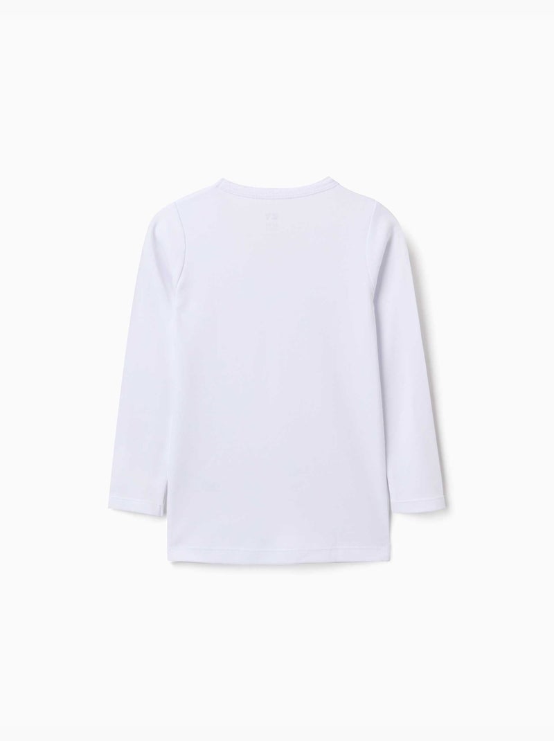 Pack de 3 camisetas interiores de manga larga de algodón perchado Blanco - Kiabi