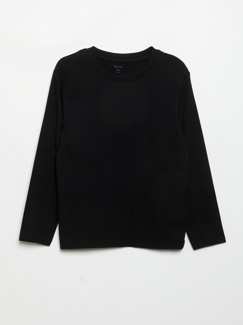 Pack de 3 camisetas lisas Negro - Kiabi