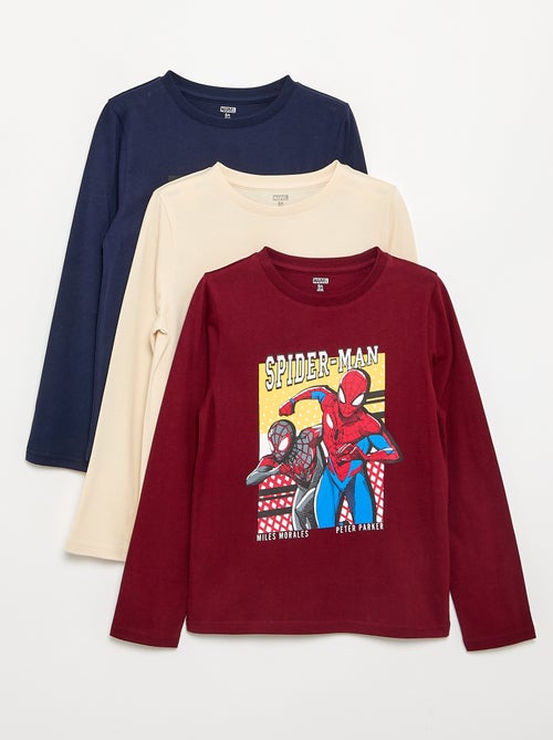Pack de 3 Camisetas 'Marvel' 'Spiderman' de manga larga - Kiabi