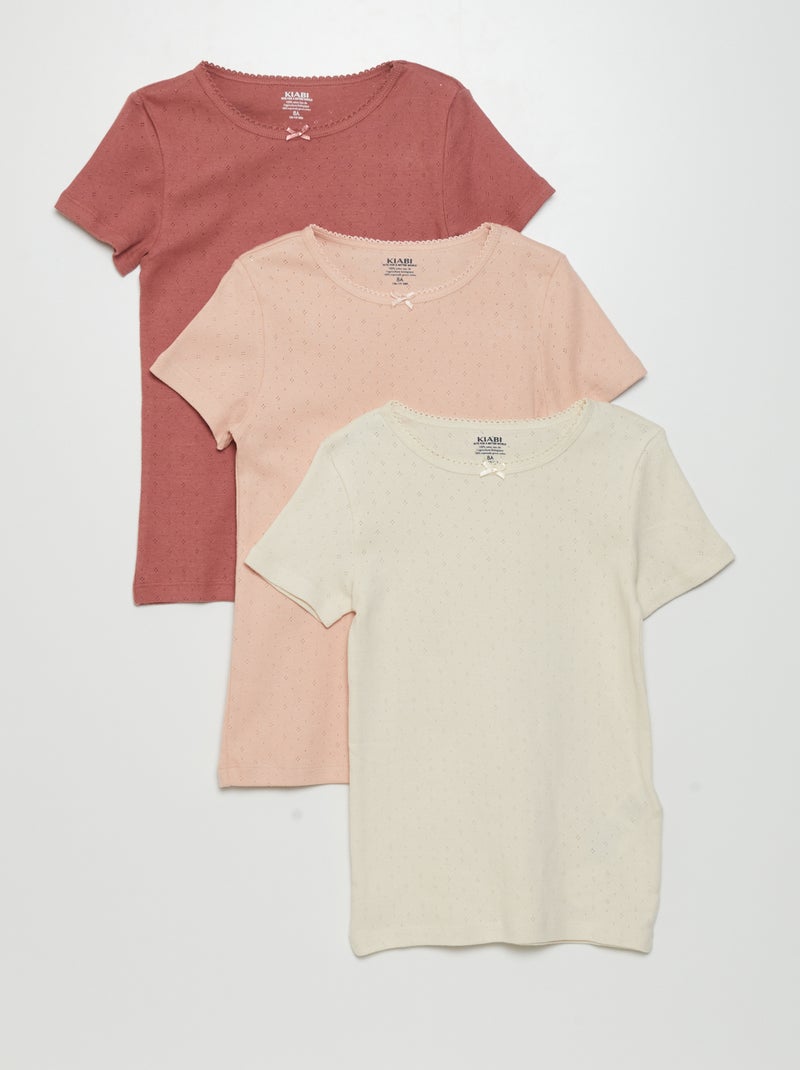 Pack de 3 camisetas ROSA - Kiabi