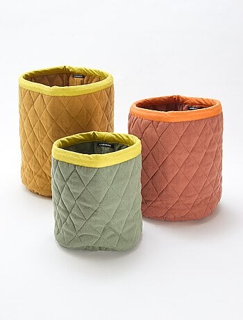 Pack de 3 cestas de tela - Kiabi Home