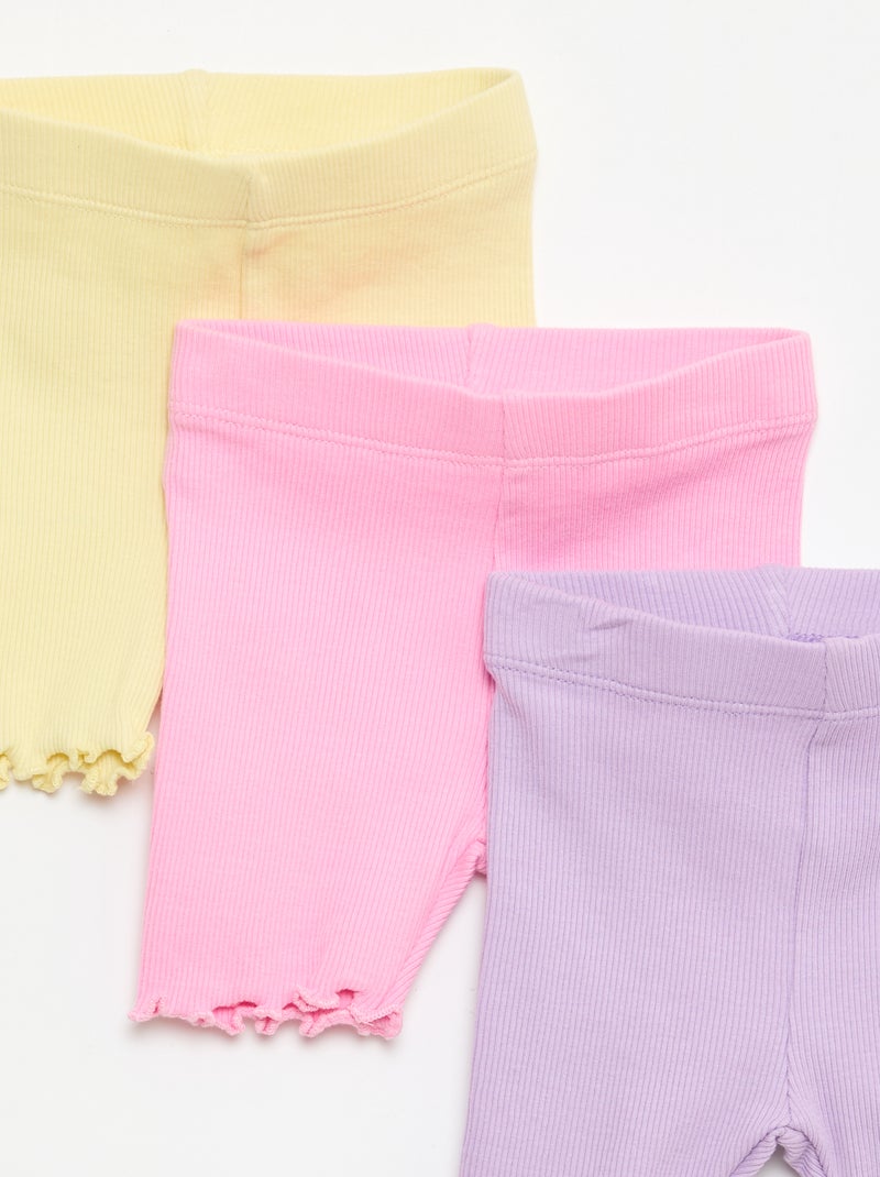 Pack de 3 ciclistas de canalé Amarillo - Kiabi