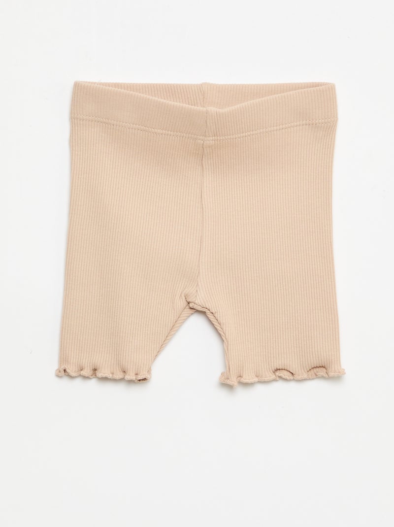 Pack de 3 ciclistas de canalé Beige - Kiabi