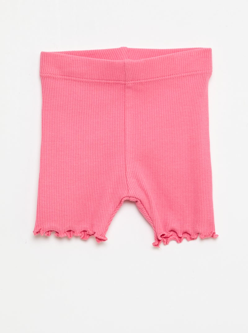 Pack de 3 ciclistas de canalé Rosa - Kiabi