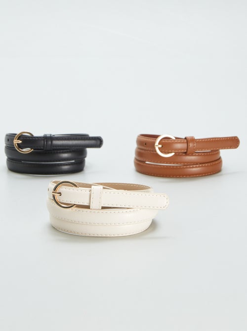 Pack de 3 cinturones lisos - Kiabi