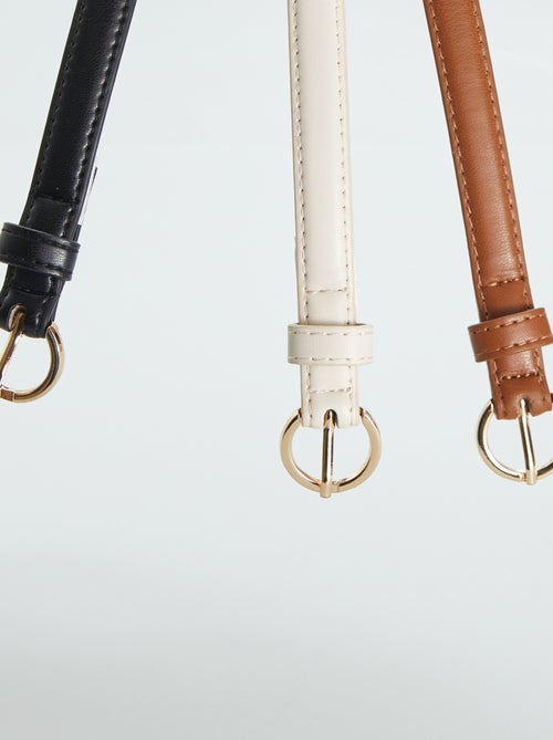 Pack de 3 cinturones lisos - Kiabi