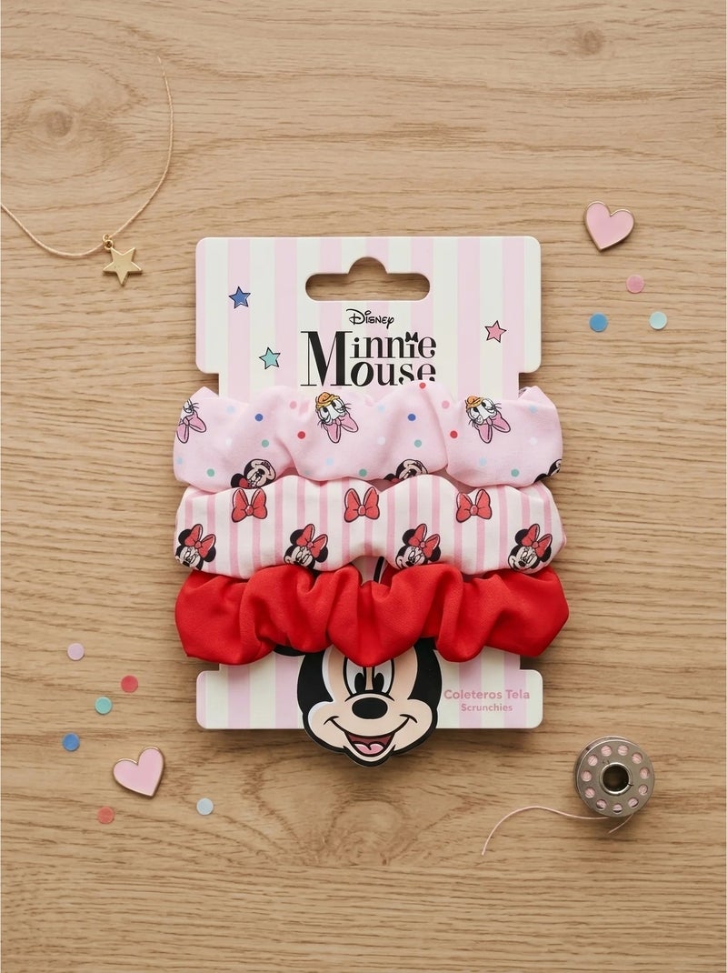 Pack de 3 coleteros Minnie Mouse Disney Rosa - Kiabi