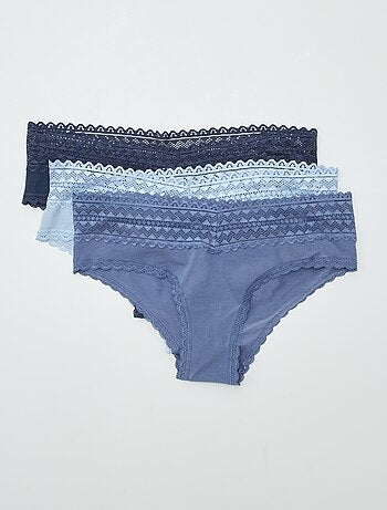 Pack de 3 culotes con encaje