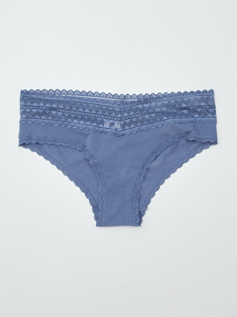 Pack de 3 culotes con encaje AZUL - Kiabi