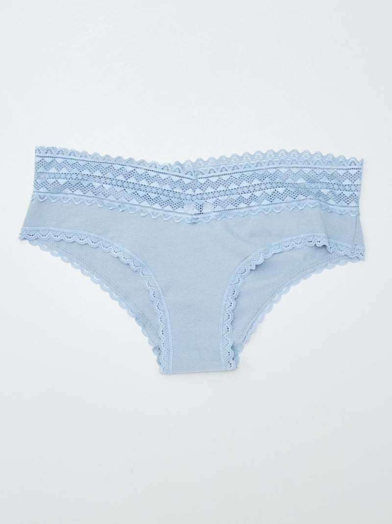 Pack de 3 culotes con encaje AZUL - Kiabi