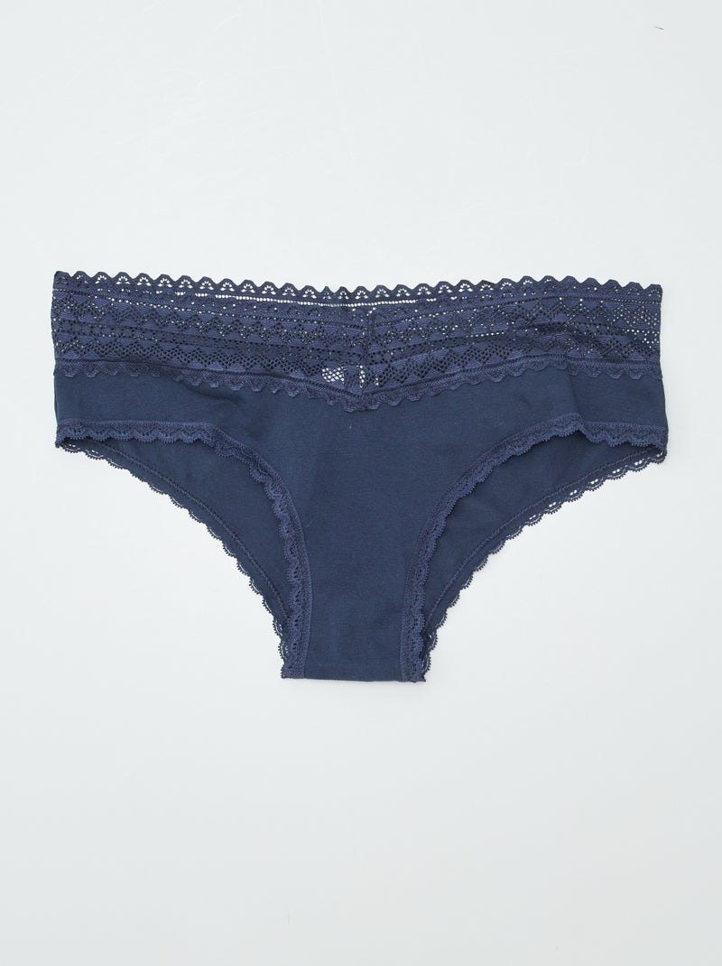 Pack de 3 culotes con encaje AZUL - Kiabi
