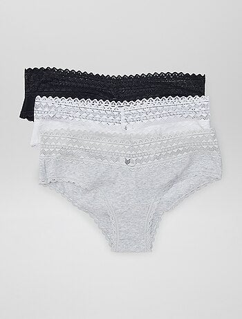 Pack de 3 culotes con encaje