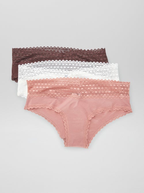 Pack de 3 culotes con encaje - Kiabi