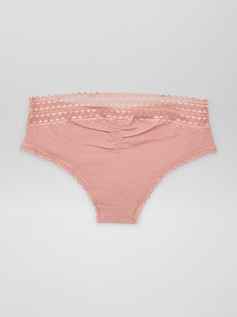 Pack de 3 culotes con encaje ROSA - Kiabi