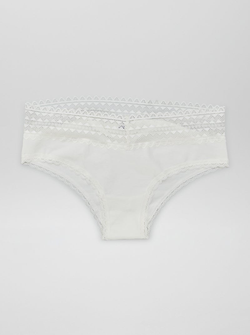 Pack de 3 culotes con encaje ROSA - Kiabi