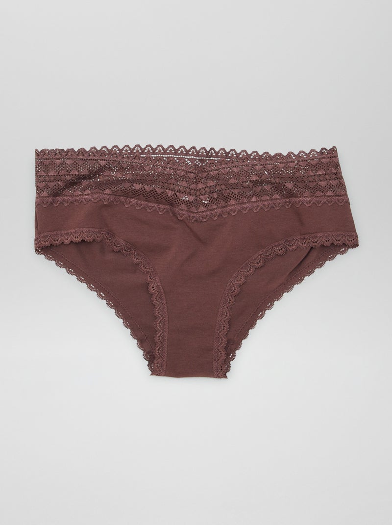 Pack de 3 culotes con encaje ROSA - Kiabi