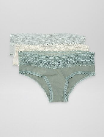 Pack de 3 culotes con encaje