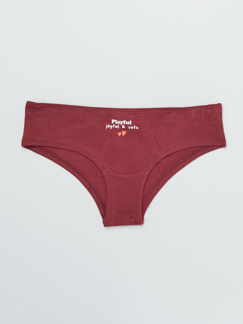 Pack de 3 culotes con estampados de fantasía ROJO - Kiabi