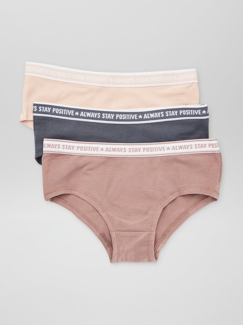Pack de 3 culotes elásticos ROSA - Kiabi