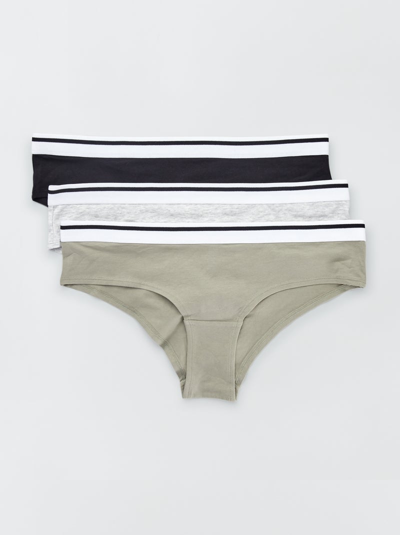 Pack de 3 culottes de algodón GRIS - Kiabi