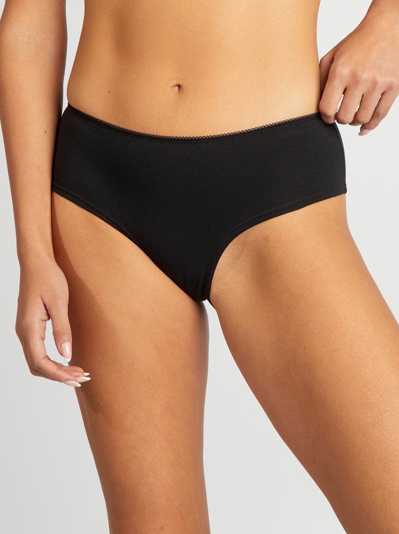 Pack de 3 culottes de algodón negro - Kiabi