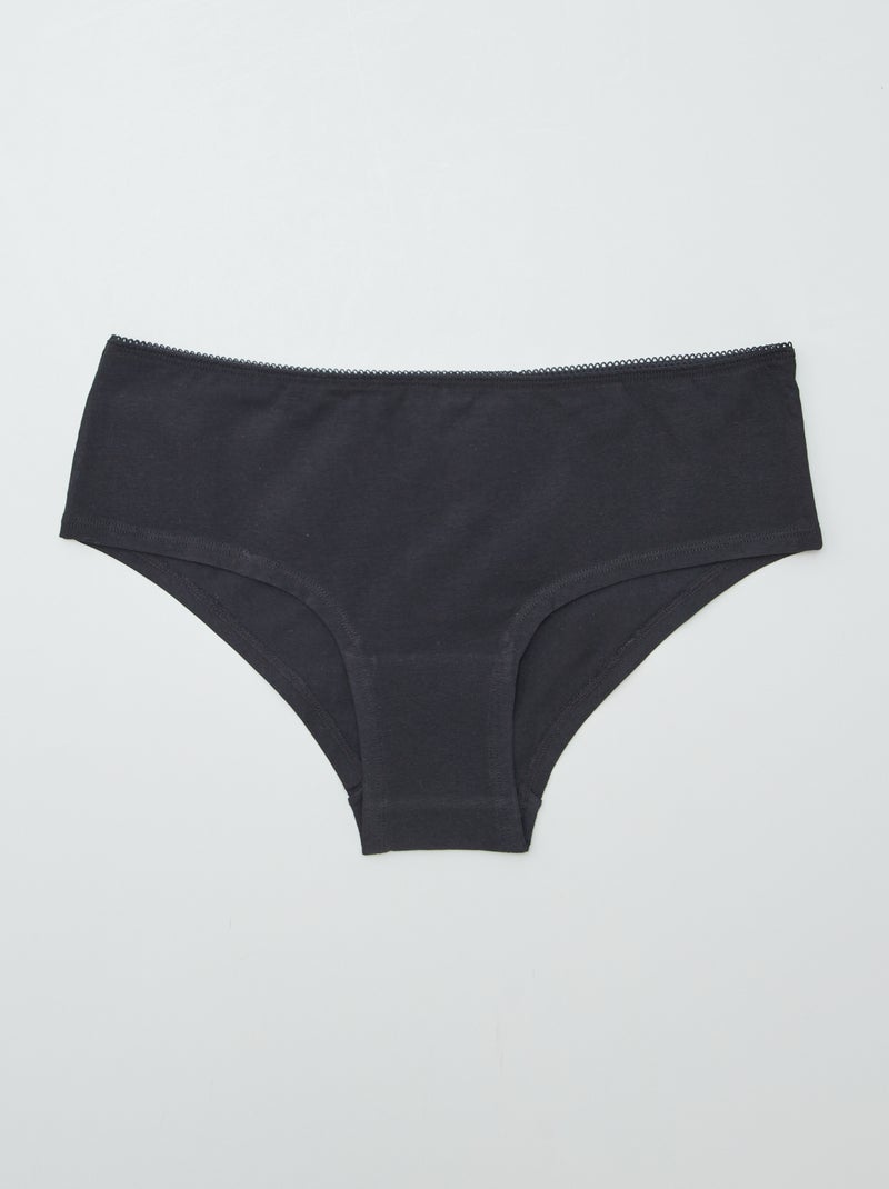 Pack de 3 culottes de algodón negro - Kiabi