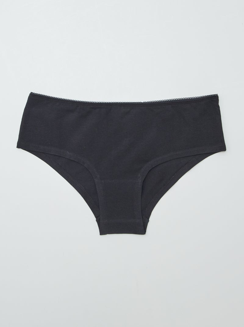 Pack de 3 culottes de algodón negro - Kiabi
