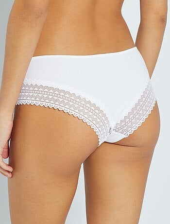 Pack de 3 culottes de algodón y encaje