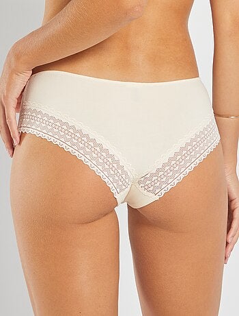 Pack de 3 culottes de algodón y encaje