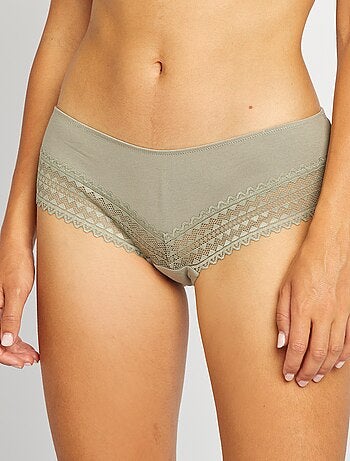 Pack de 3 culottes de algodón y encaje