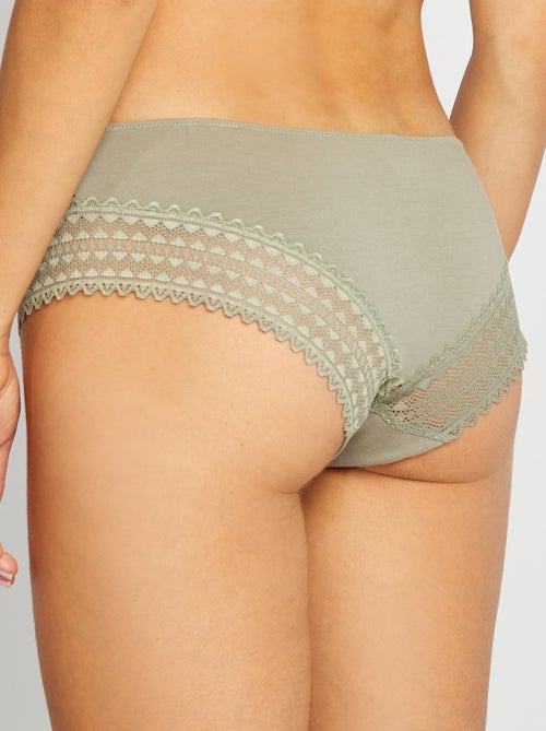 Pack de 3 culottes de algodón y encaje - Kiabi