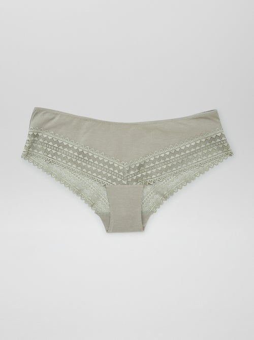 Pack de 3 culottes de algodón y encaje - Kiabi