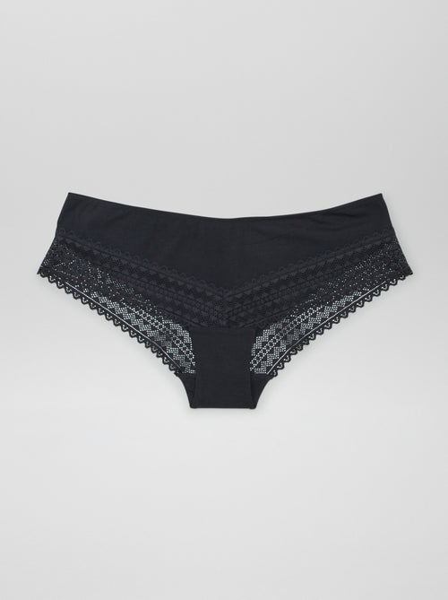 Pack de 3 culottes de algodón y encaje - Kiabi