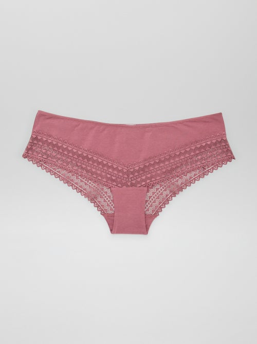 Pack de 3 culottes de algodón y encaje - Kiabi