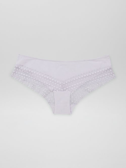 Pack de 3 culottes de algodón y encaje - Kiabi