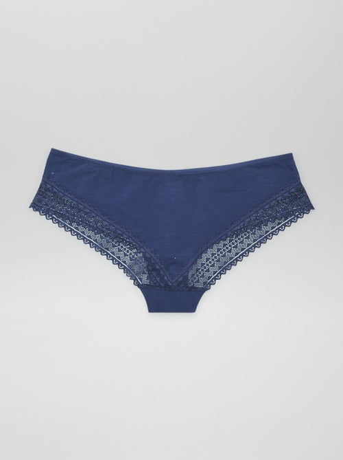 Pack de 3 culottes de algodón y encaje - Kiabi