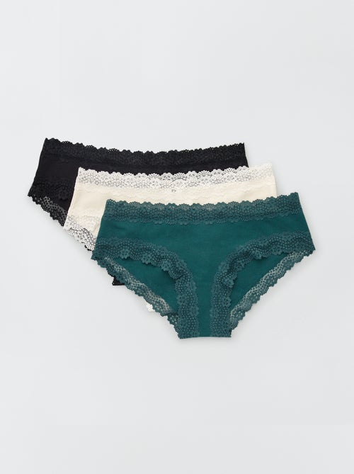 Pack de 3 culottes de canalé fino - Kiabi