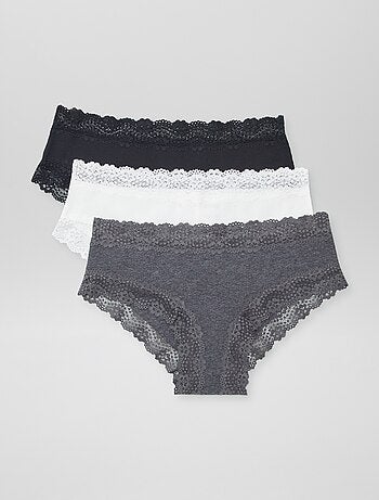 Pack de 3 culottes de canalé fino