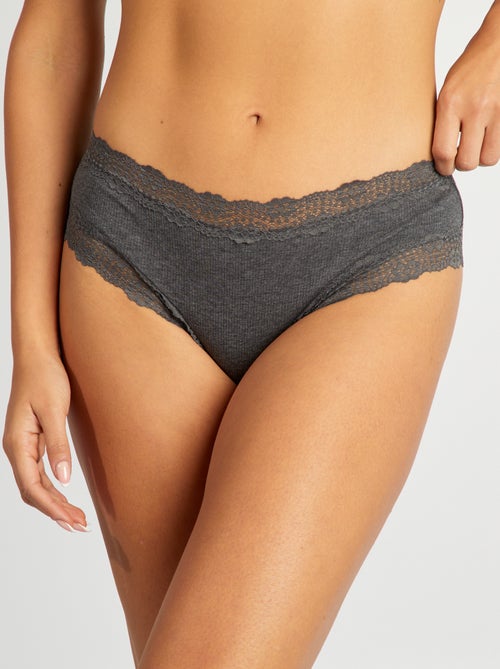 Pack de 3 culottes de canalé fino - Kiabi