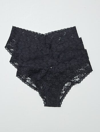 Pack de 3 culottes de encaje