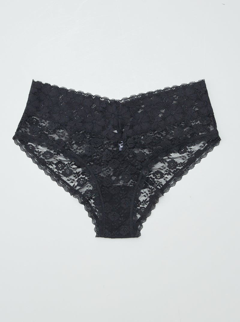 Pack de 3 culottes de encaje NEGRO - Kiabi