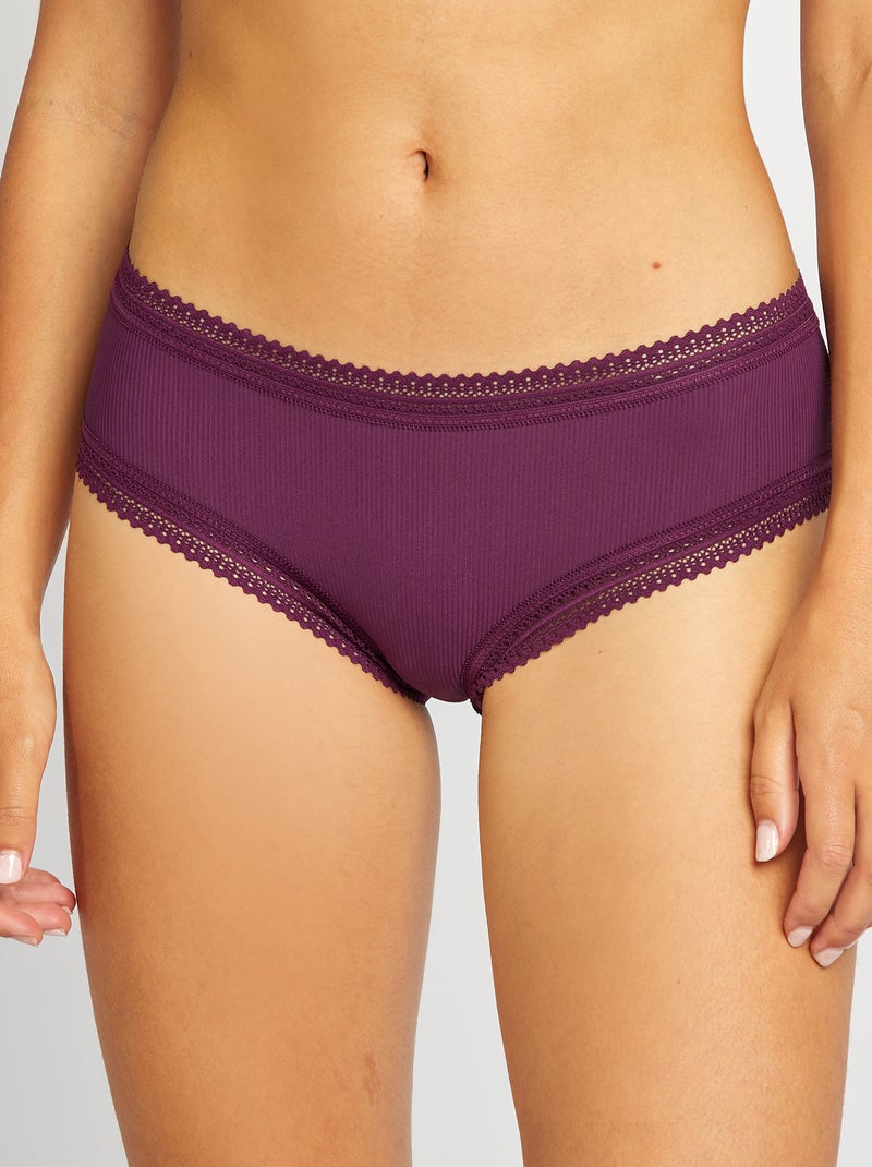Pack de 3 culottes de encaje PURPURA - Kiabi