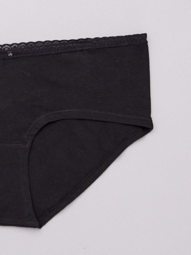 Pack de 3 culottes premamá negro - Kiabi