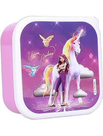 Pack de 3 fiambreras - Unicorn Academy - Sophia & Wildstar - Apilables