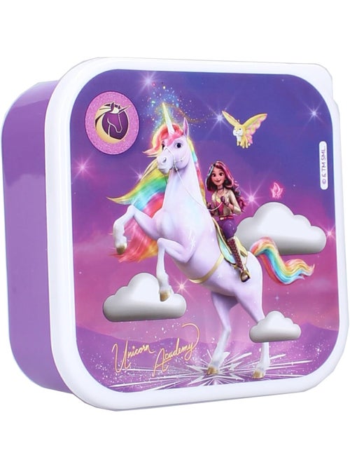 Pack de 3 fiambreras - Unicorn Academy - Sophia & Wildstar - Apilables - Kiabi