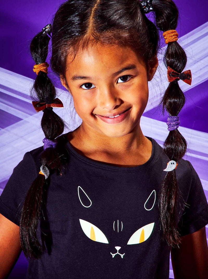 Pack de 3 gomas + 6 pinzas 'Halloween' NARANJA - Kiabi