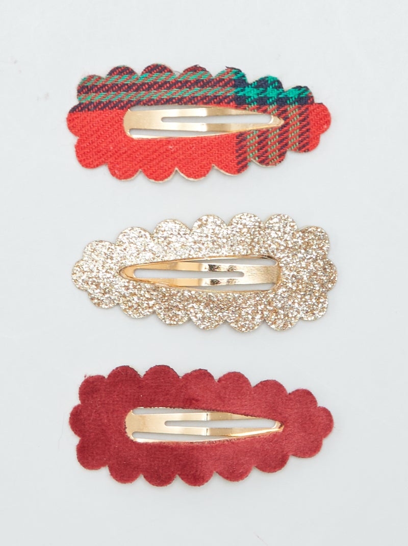Pack de 3 horquillas ROJO - Kiabi